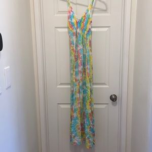 Multicolor tie dye looking maxi